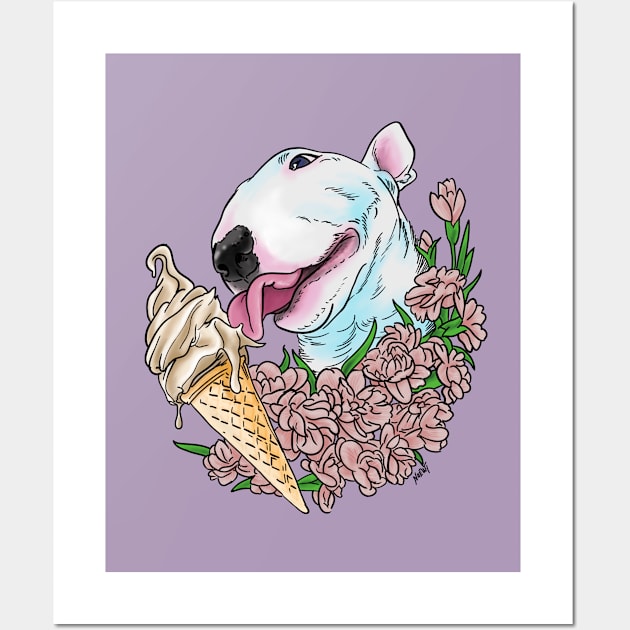 Bull Terrier Loving Ice Cream Wall Art by Noewi